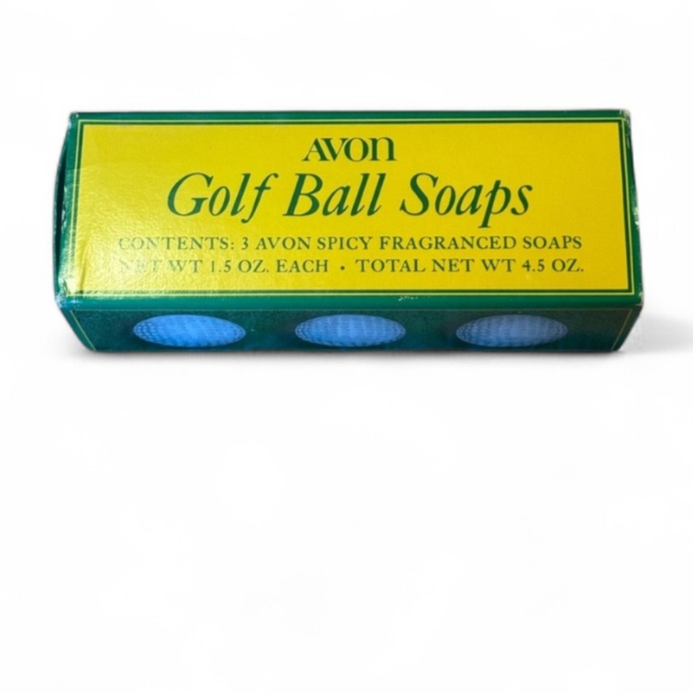 Avon Golf Ball Soaps Set NIB 3 Spicy Fragranced Soaps Novelty Gift Collectible